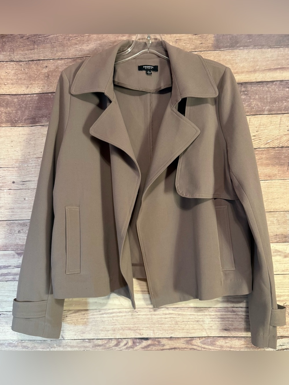 Premise Taupe Women's Trench Style Jacket Business Casual